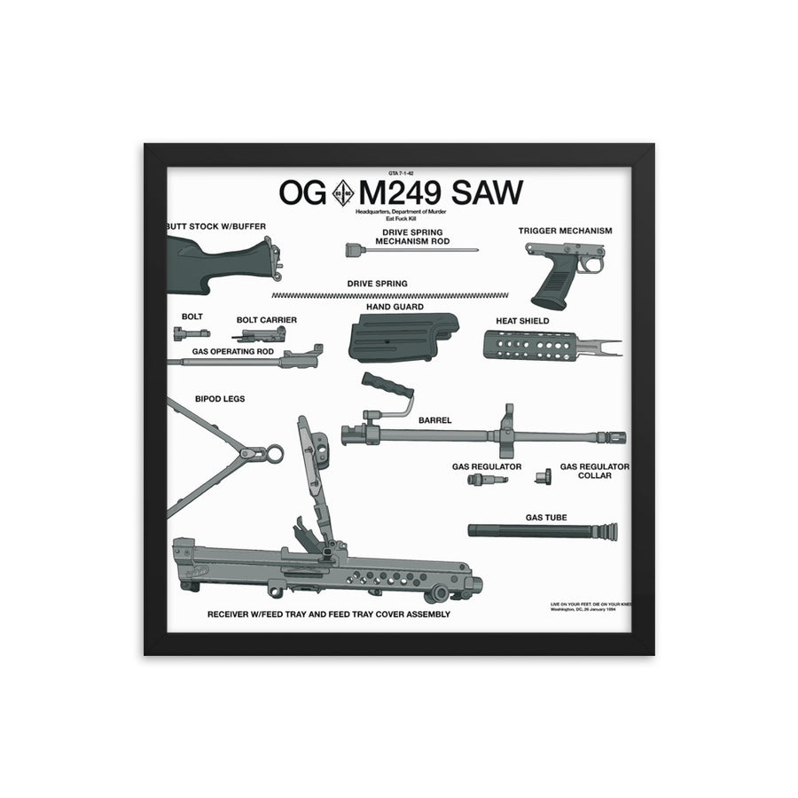 M249 SAW Framed Poster