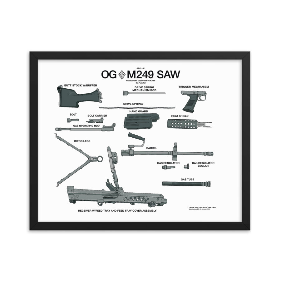M249 SAW Framed Poster